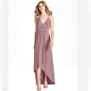 NWT Jenny Packham Dessy Group Draped Ruffle Chiffon Maxi Dress JP1006 Size 12